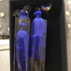 NEW Electric Blue tassel earring